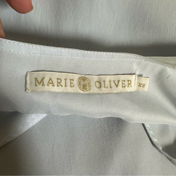 2/$25 Marie Oliver Andi Dress Silk Fringe Powder Blue Croquette Twee Girly XS - Picture 9 of 13